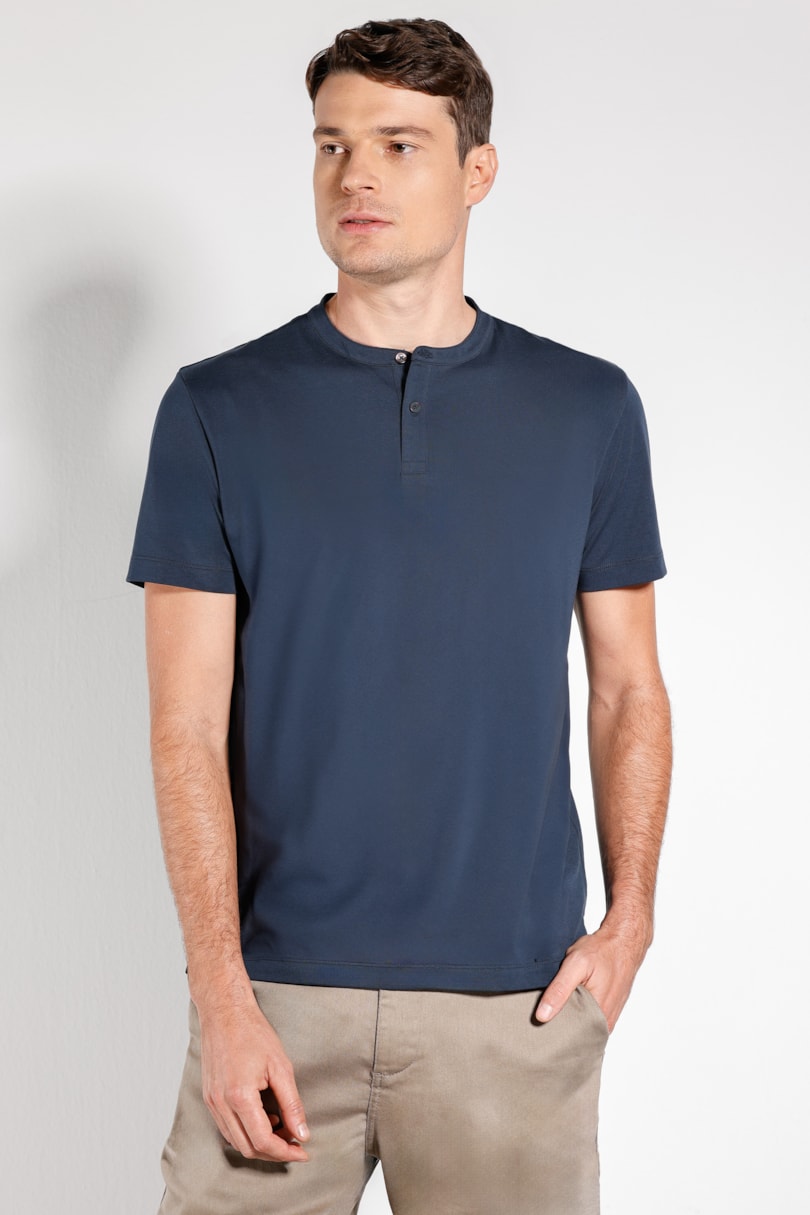 Camiseta Manga Curta Pima Performing Gola Padre Marinho