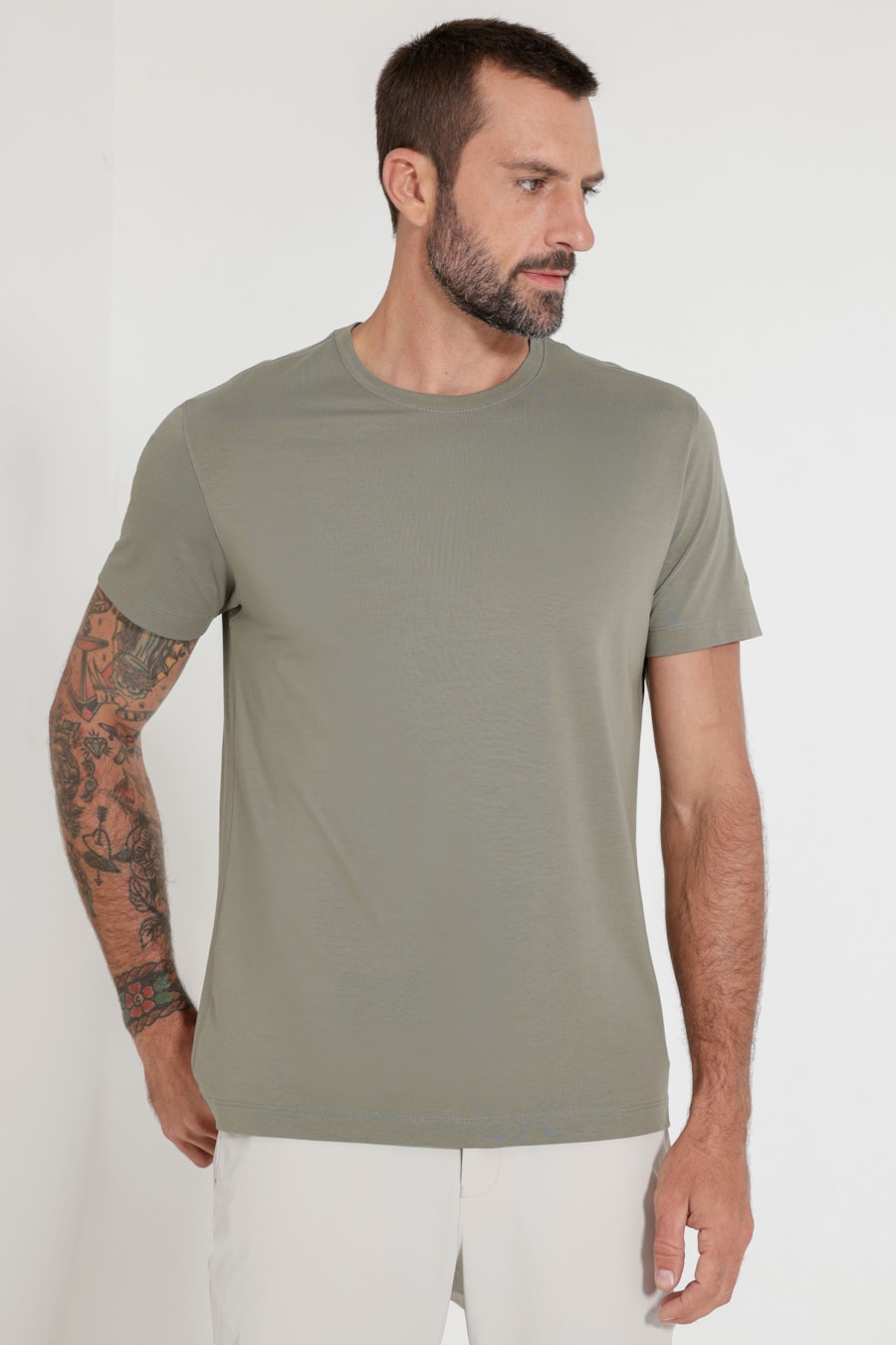 Camiseta Manga Curta Pima Performing Verde Oliva — foto 1 de 6