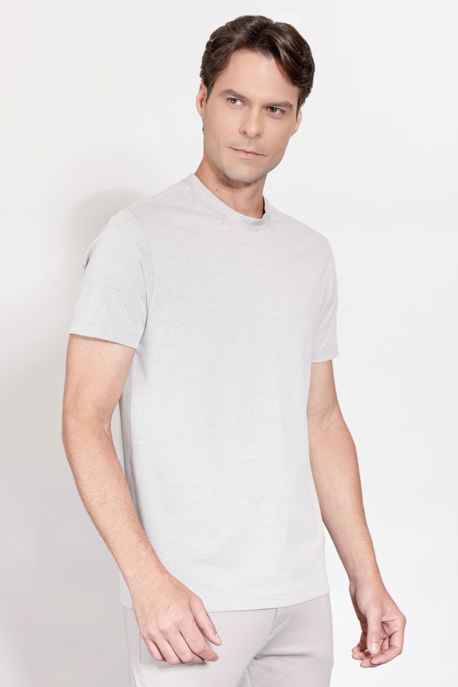 Camiseta Manga Curta Piquet Antiodor Cinza Claro — foto 1 de 5