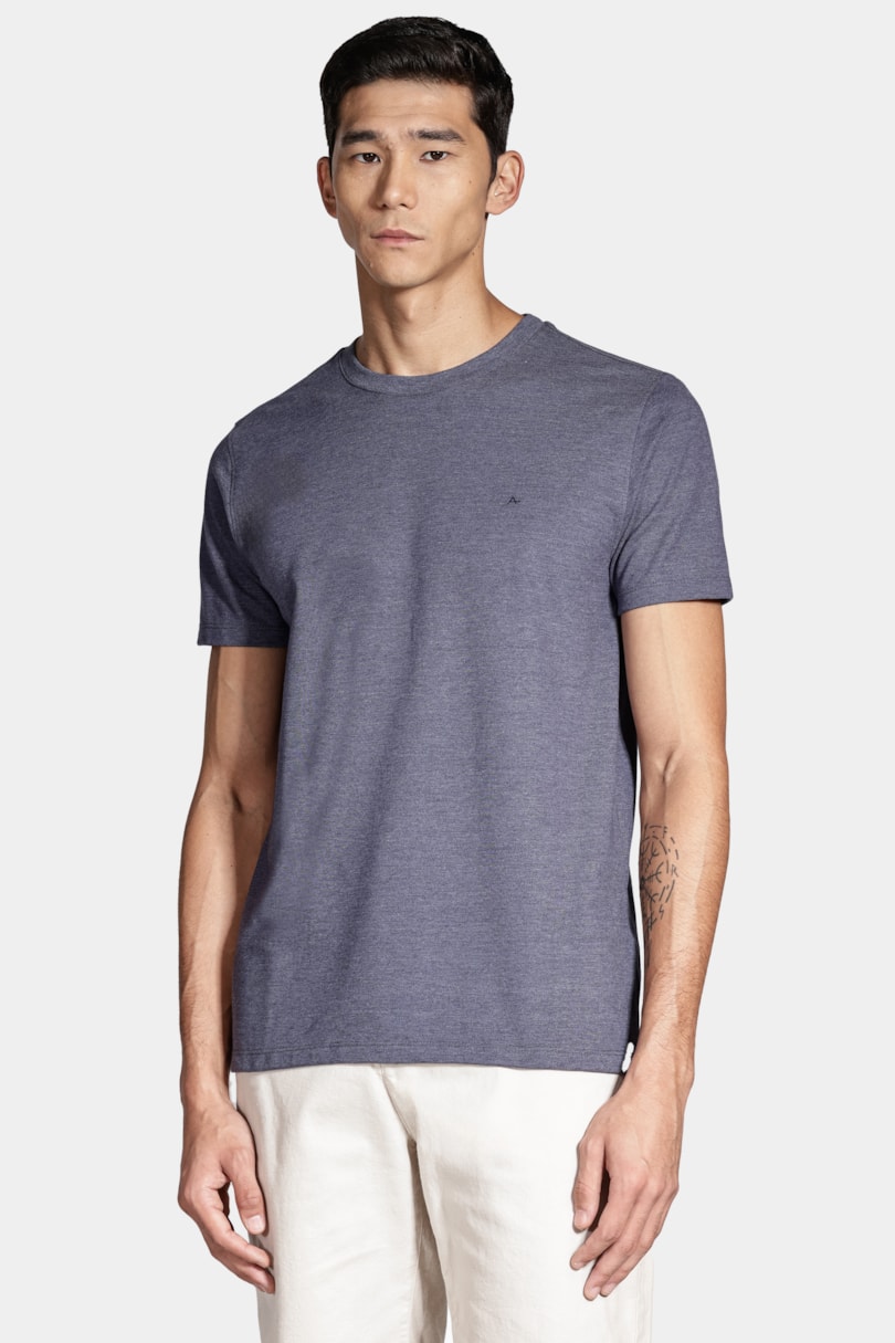 Camiseta Manga Curta Piquet Azul Marinho