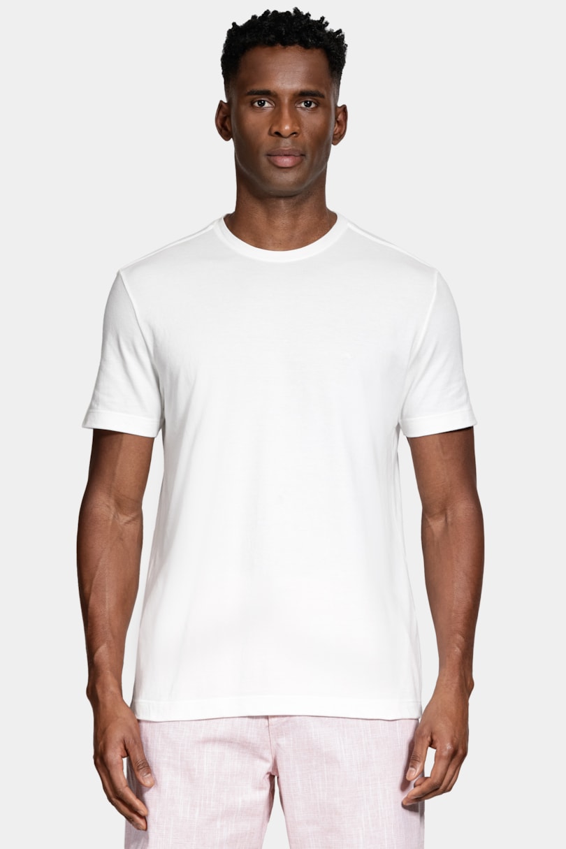 Camiseta Manga Curta Piquet Binado Off White