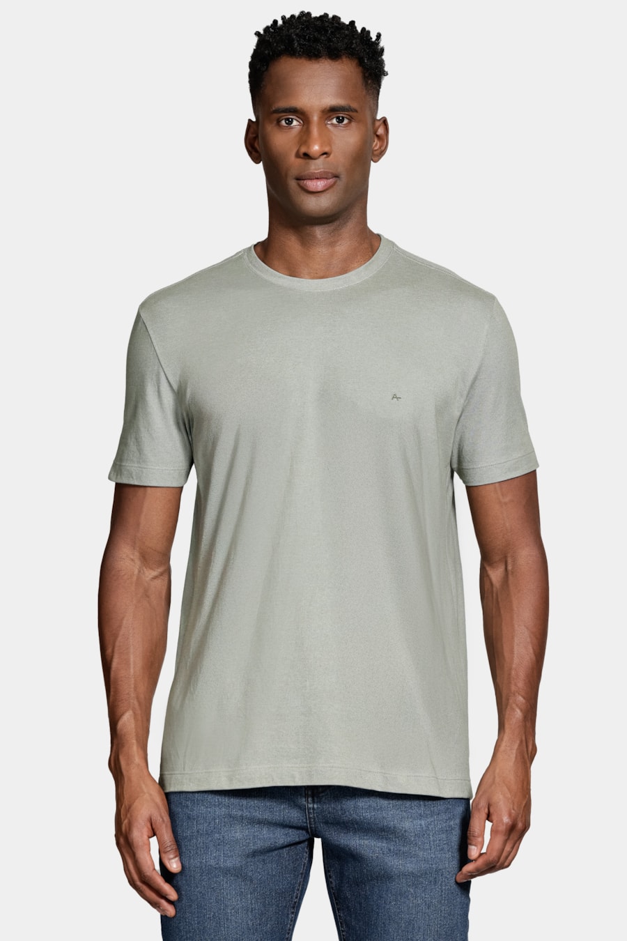 Camiseta Manga Curta Piquet Binado Verde Militar — foto 1 de 5