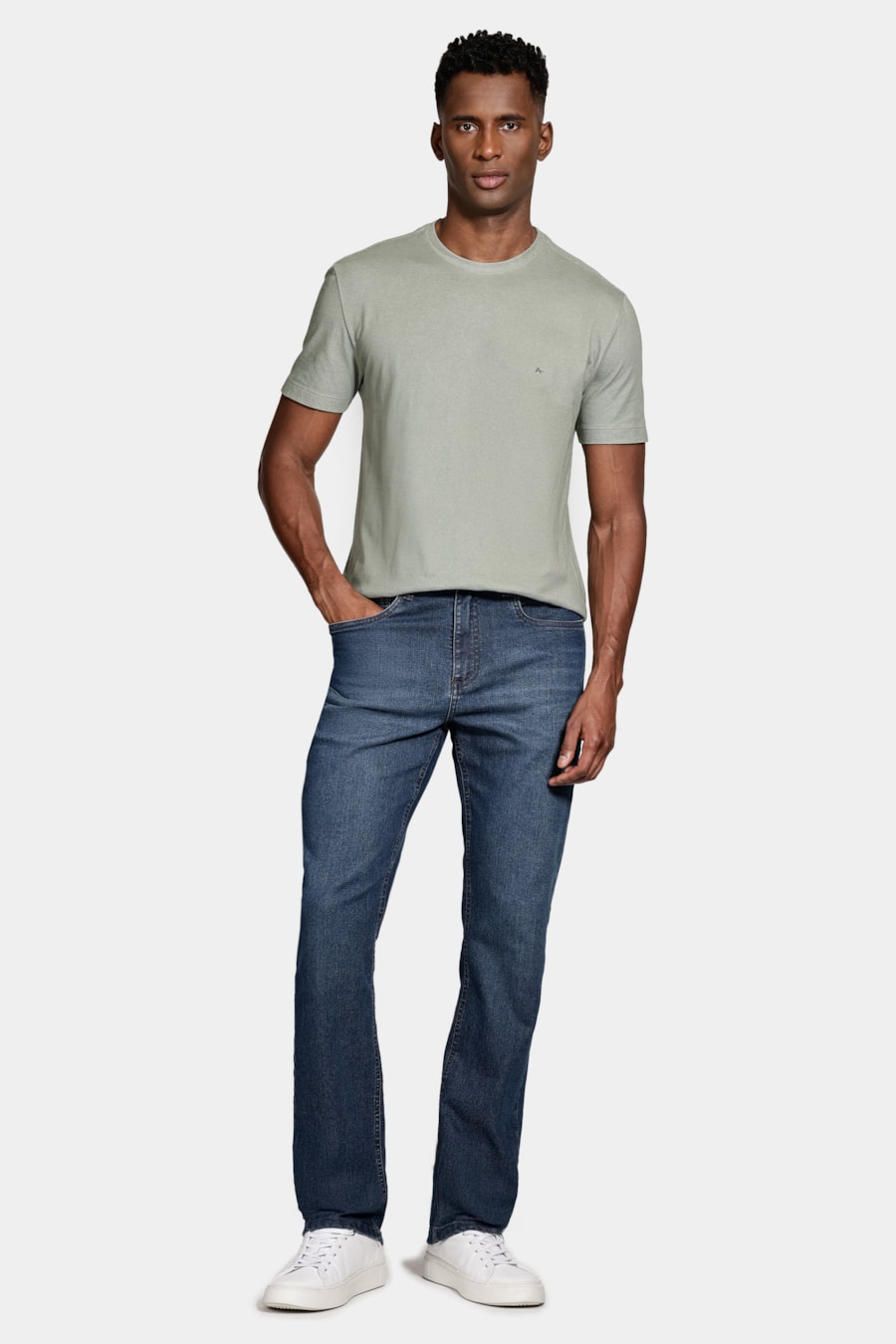 Camiseta Manga Curta Piquet Binado Verde Militar — foto 2 de 5