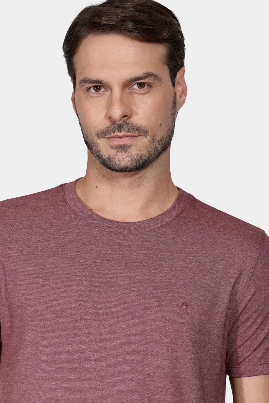 Camiseta Manga Curta Piquet Bordo Cabernet — foto 3 de 5