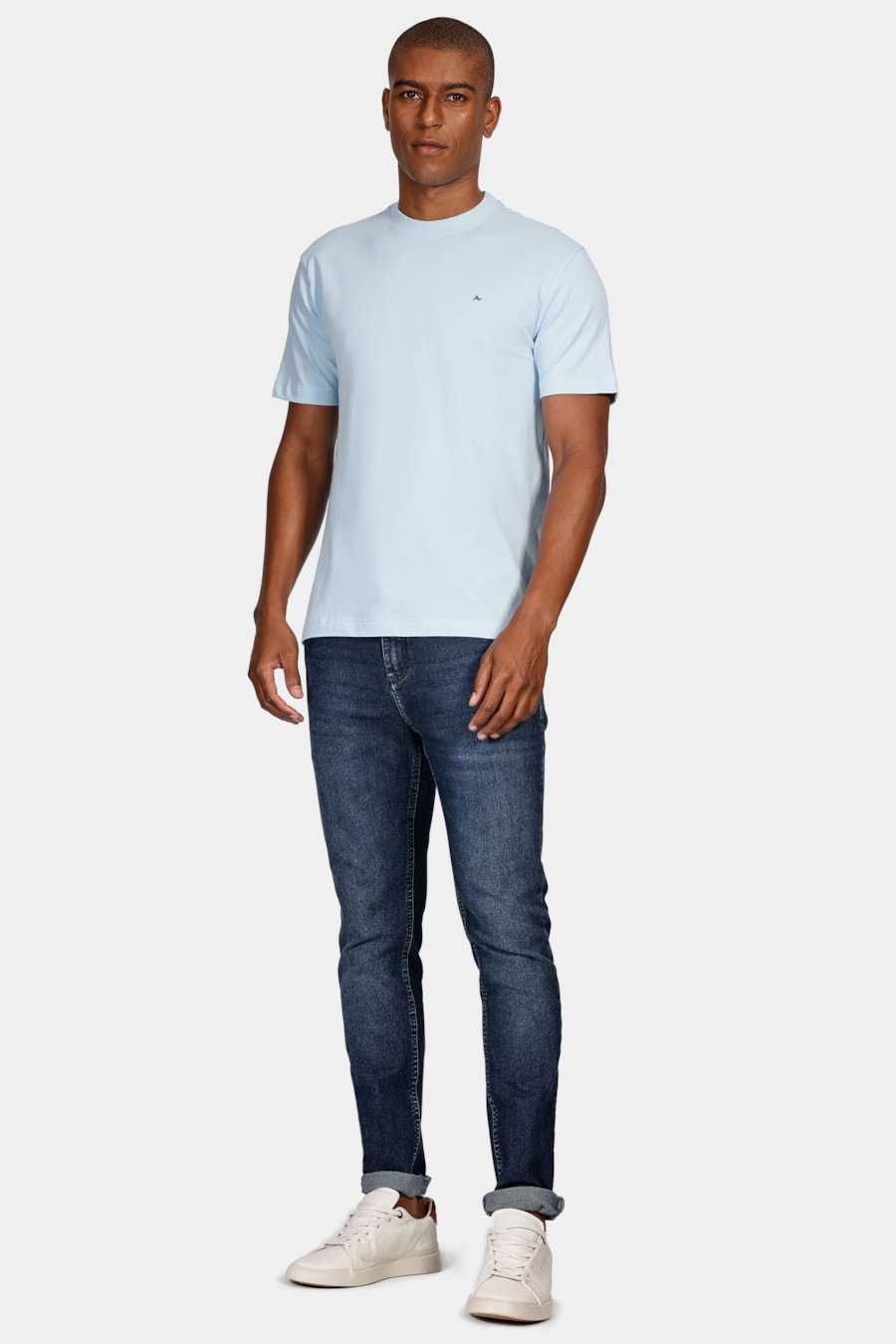 Camiseta Manga Curta Piquet Clássica Azul Celeste — foto 2 de 4