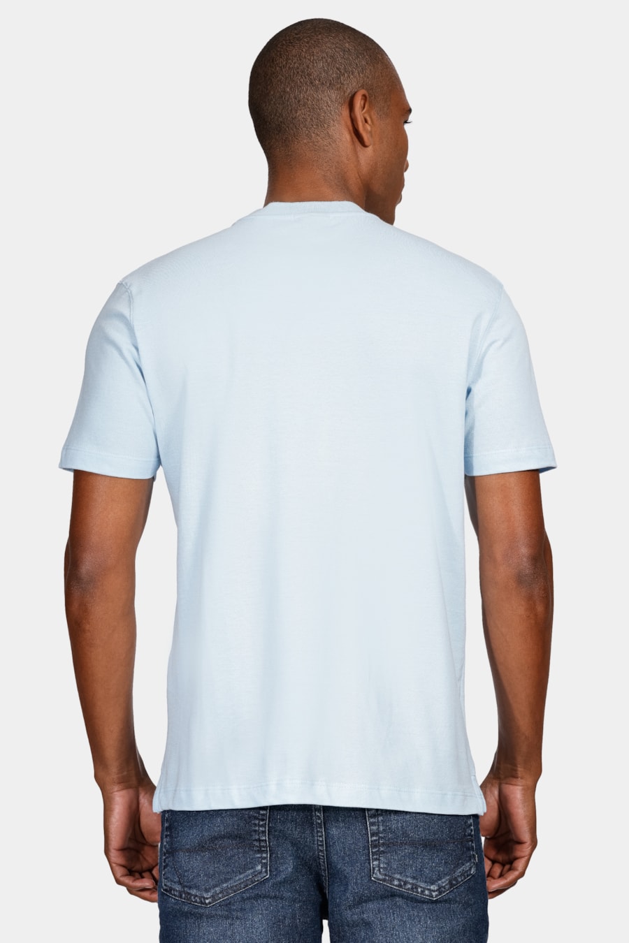 Camiseta Manga Curta Piquet Clássica Azul Celeste — foto 4 de 4