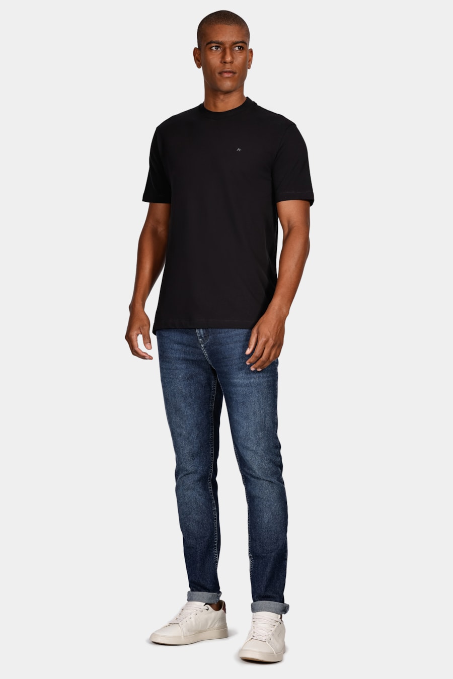 Camiseta Manga Curta Piquet Clássica Preto — foto 2 de 4