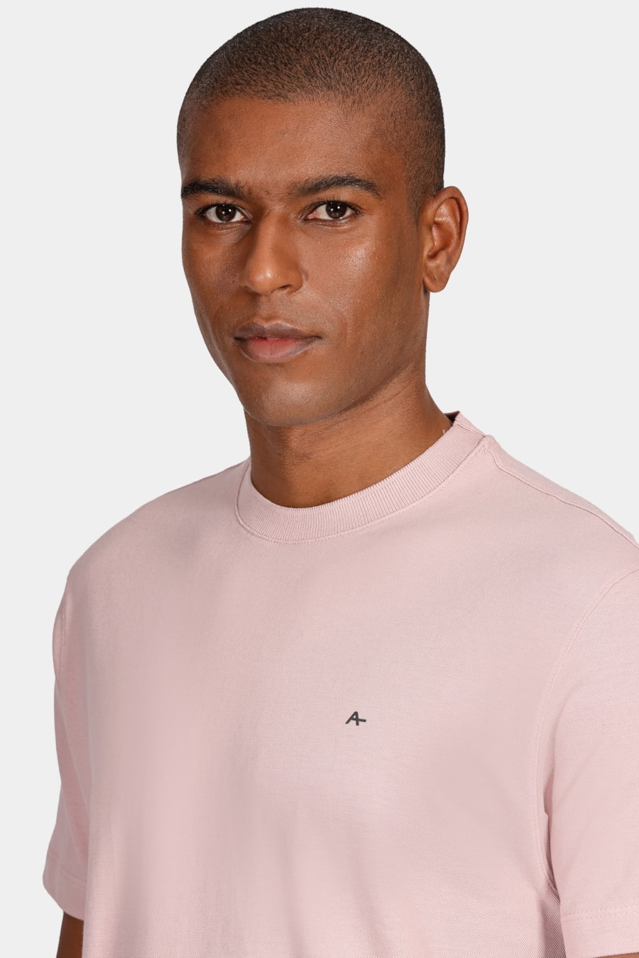 Camiseta Manga Curta Piquet Clássica Rosa Seco — foto 3 de 4
