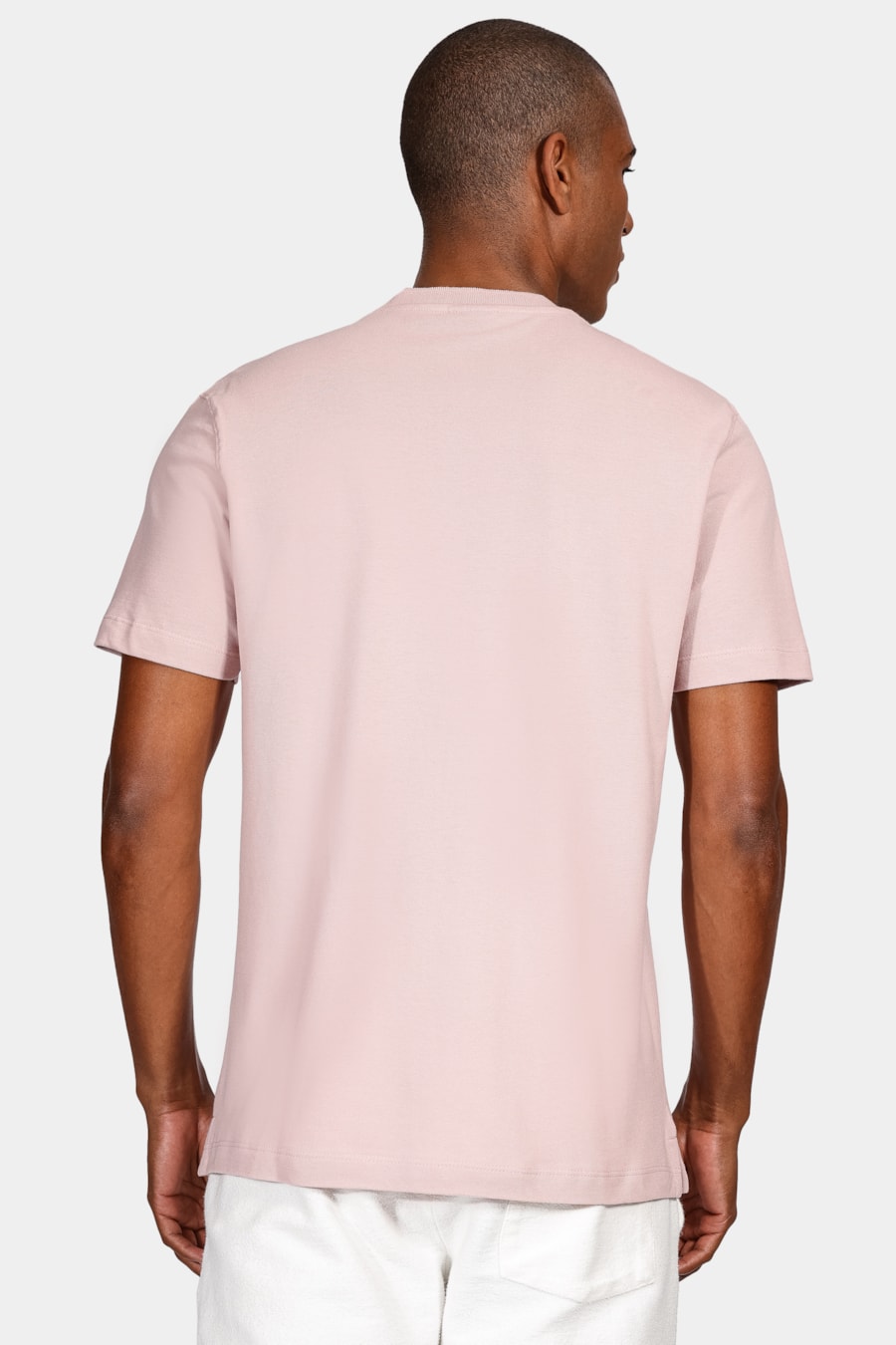 Camiseta Manga Curta Piquet Clássica Rosa Seco — foto 4 de 4
