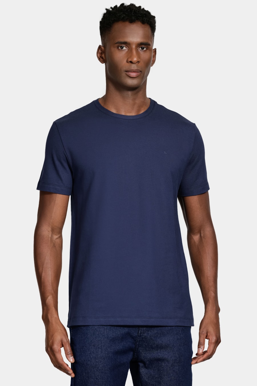 Camiseta Manga Curta Piquet Comfort Marinho — foto 1 de 5