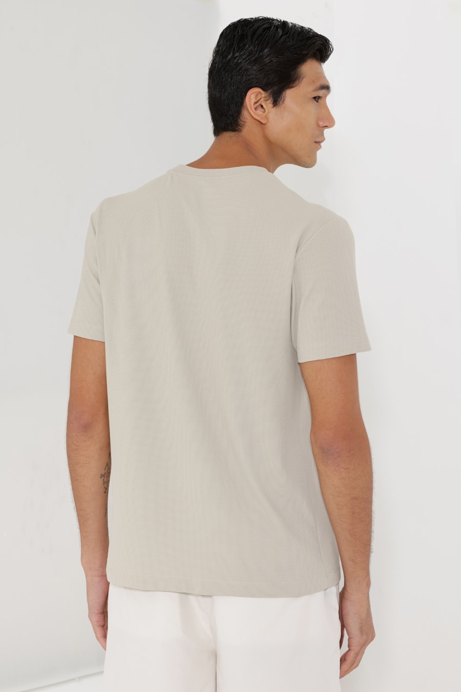 Camiseta Manga Curta Piquet Everyday Cáqui Safari — foto 4 de 5