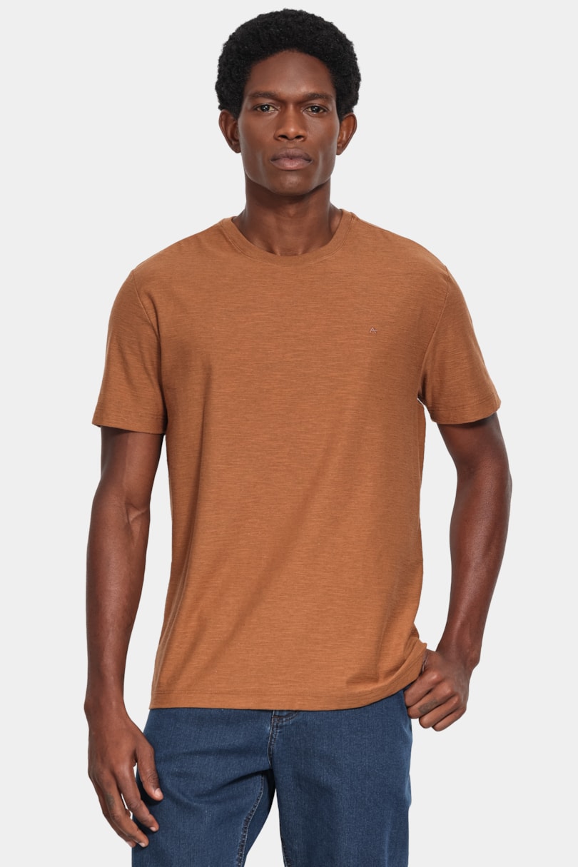 Camiseta Manga Curta Piquet Flame Madeira