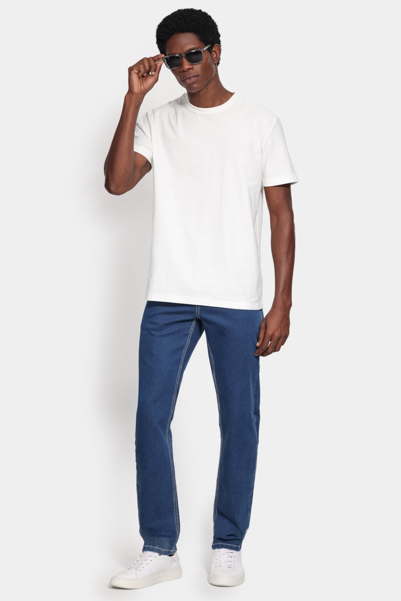 Camiseta Manga Curta Piquet Flame Off White