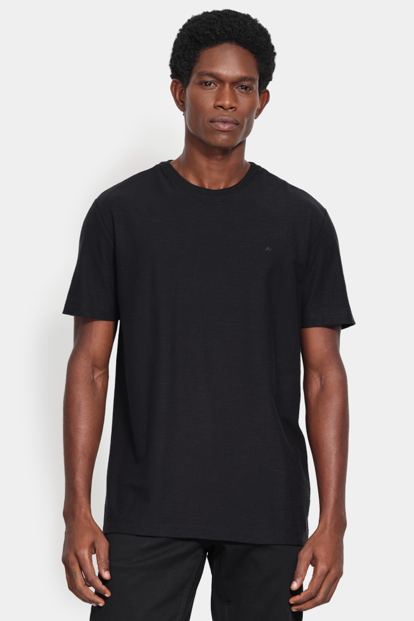 Camiseta Manga Curta Piquet Flame Preto