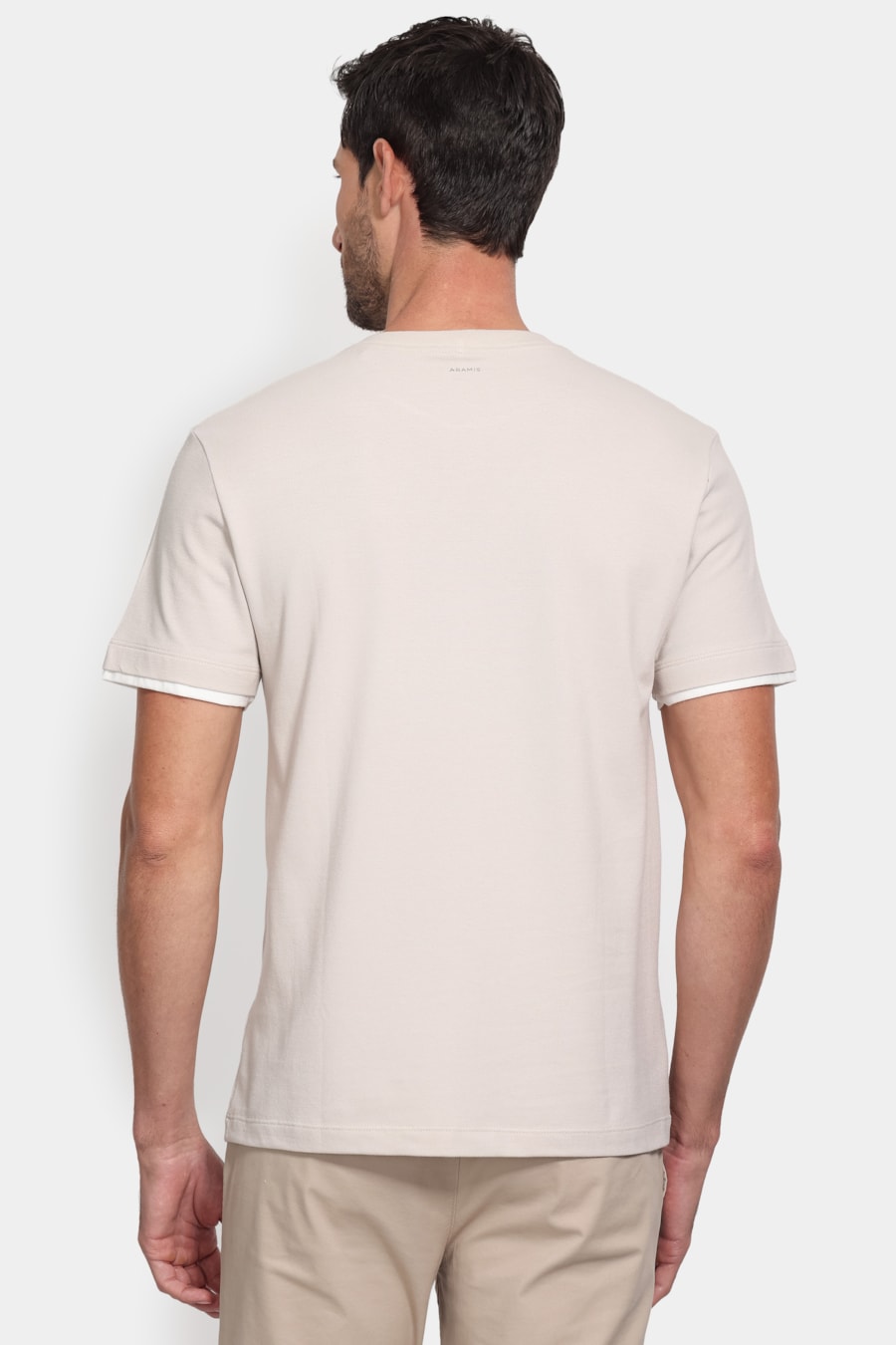 Camiseta Manga Curta Piquet Gola Dupla Areia 118 — foto 4 de 5