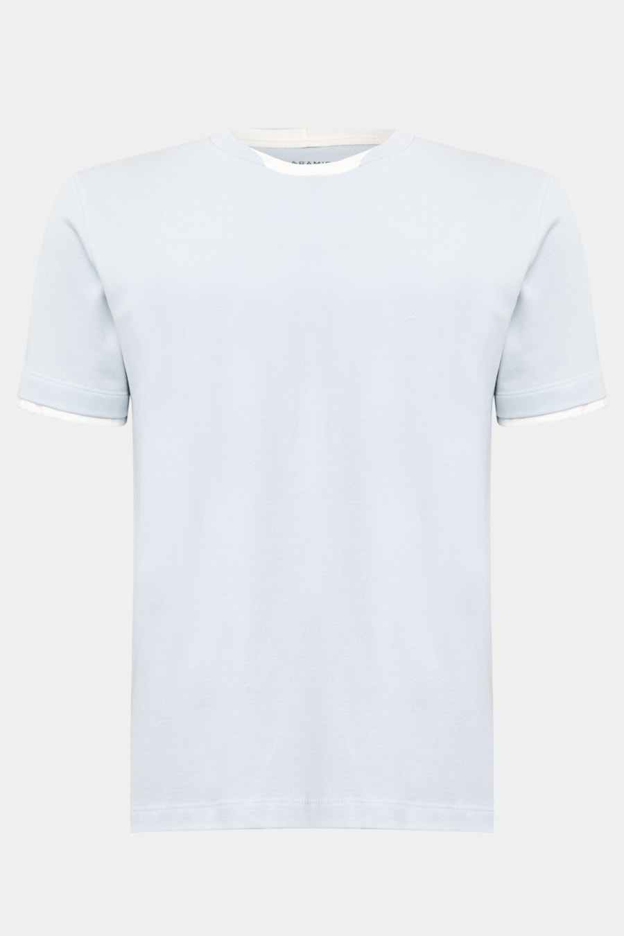 Camiseta Manga Curta Piquet Gola Dupla Azul Celeste 118 — foto 5 de 5