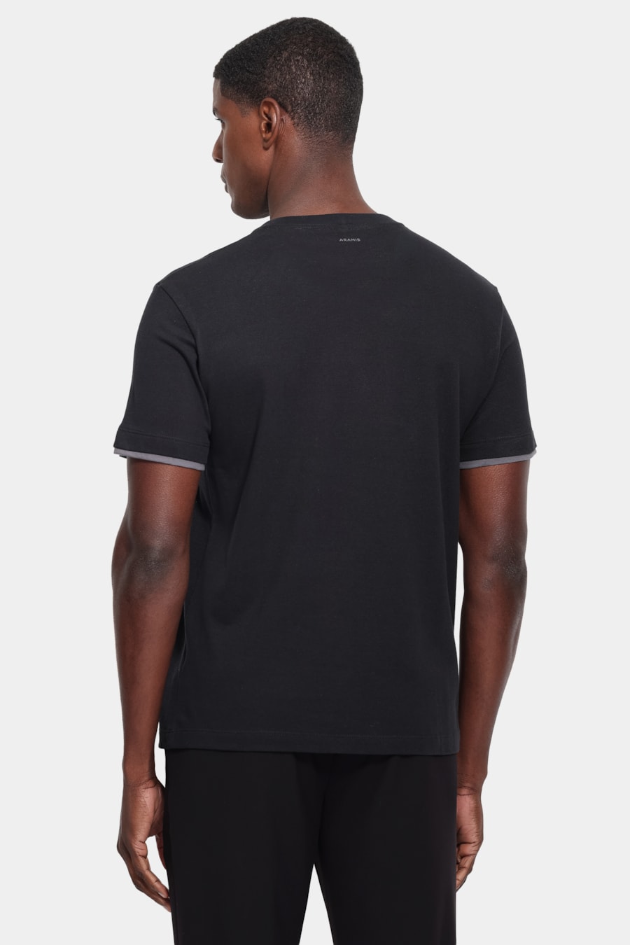 Camiseta Manga Curta Piquet Gola Dupla Preto — foto 4 de 5