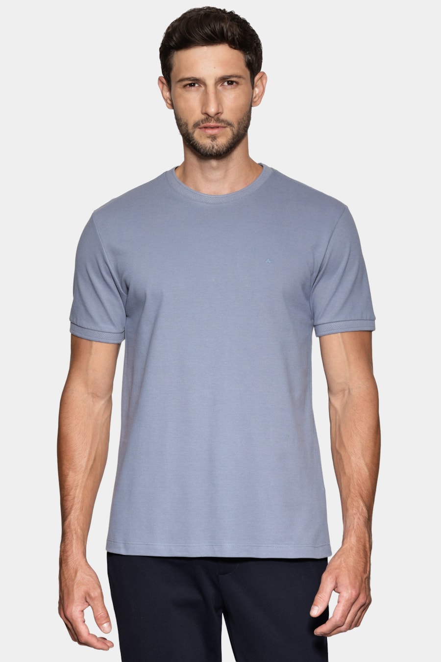 Camiseta Manga Curta Piquet Gola Jacquard Aluminio 117 — foto 1 de 6
