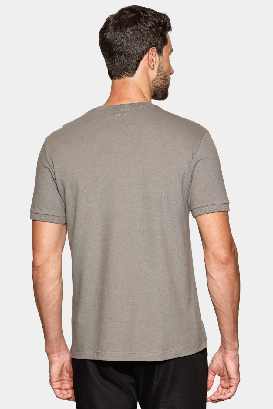 Camiseta Manga Curta Piquet Gola Jacquard Griss 117 — foto 4 de 5