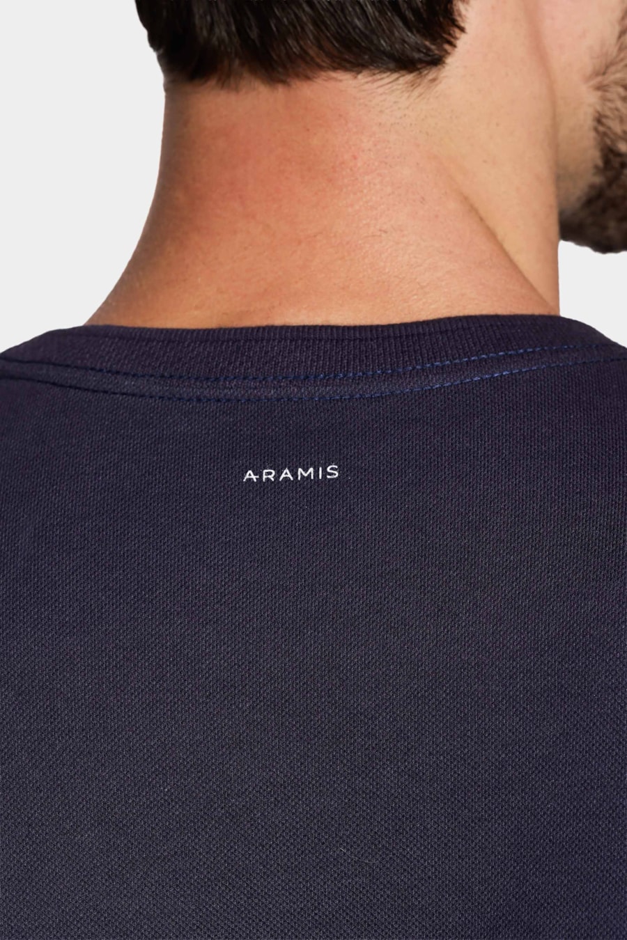 Camiseta Manga Curta Piquet Gola Jacquard Navy — foto 4 de 6