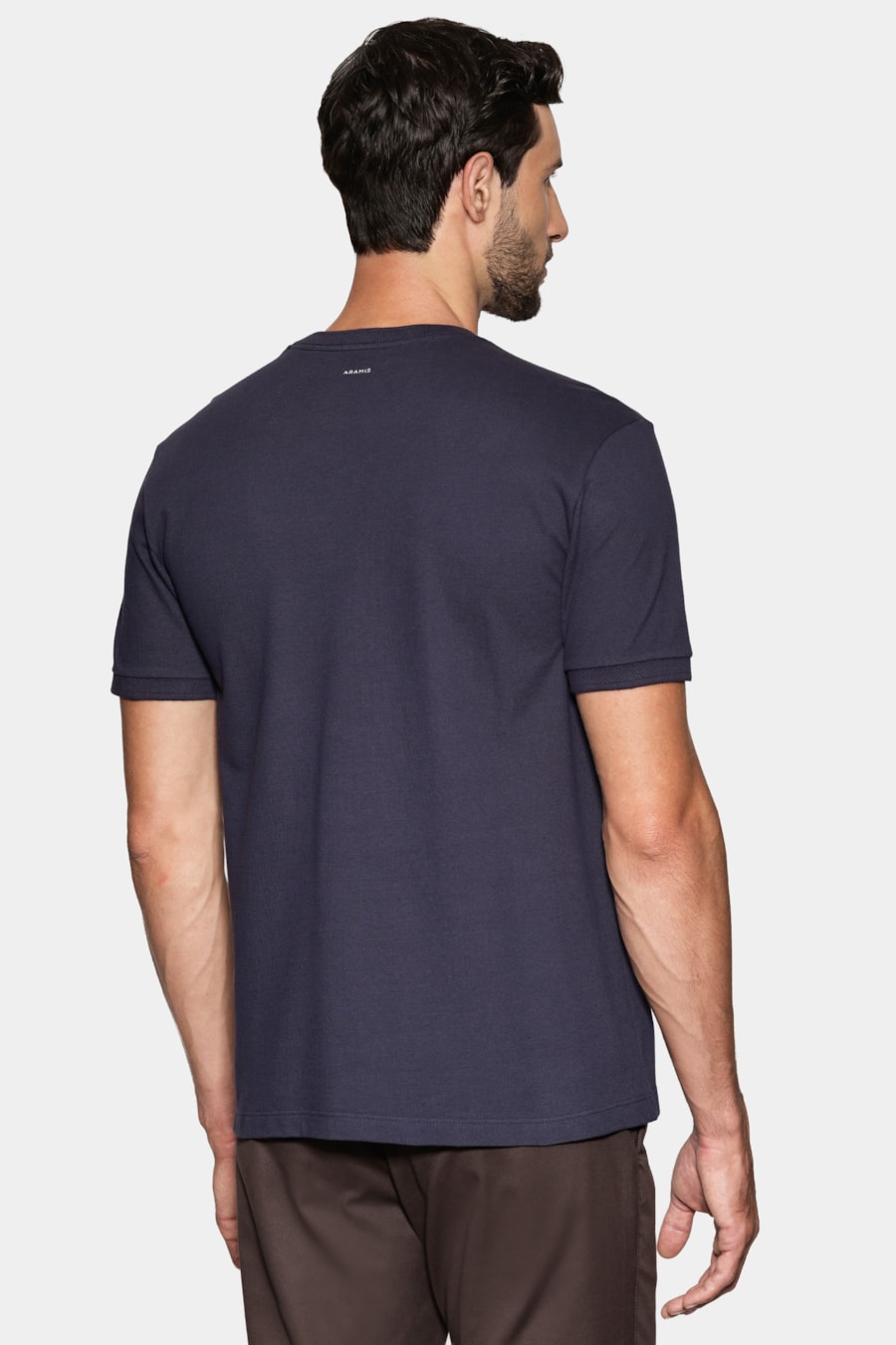 Camiseta Manga Curta Piquet Gola Jacquard Navy — foto 5 de 6