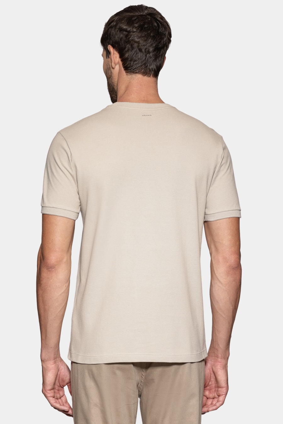 Camiseta Manga Curta Piquet Gola Jacquard Palha 117 — foto 5 de 6