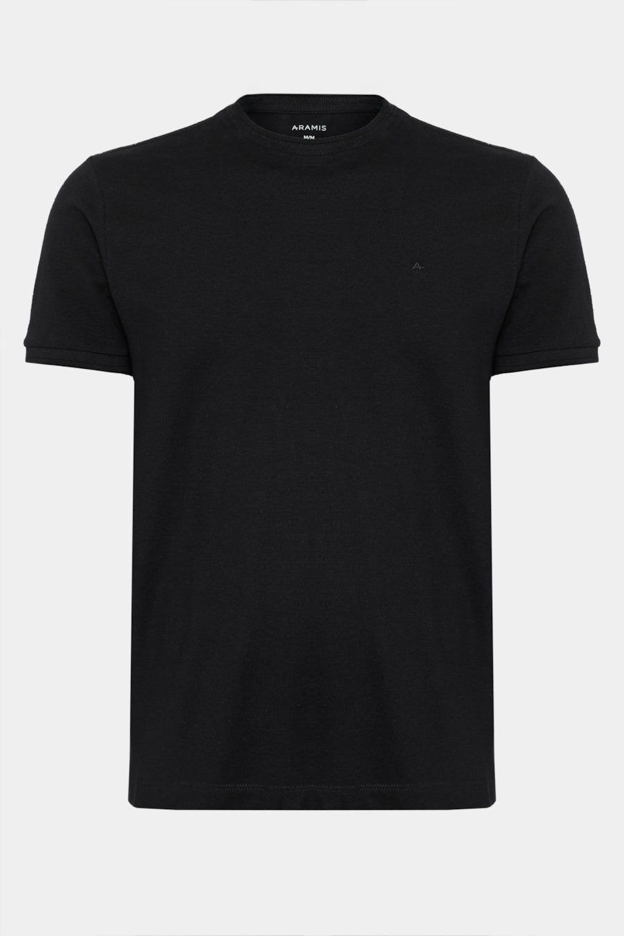 Camiseta Manga Curta Piquet Gola Jacquard Preto — foto 6 de 6