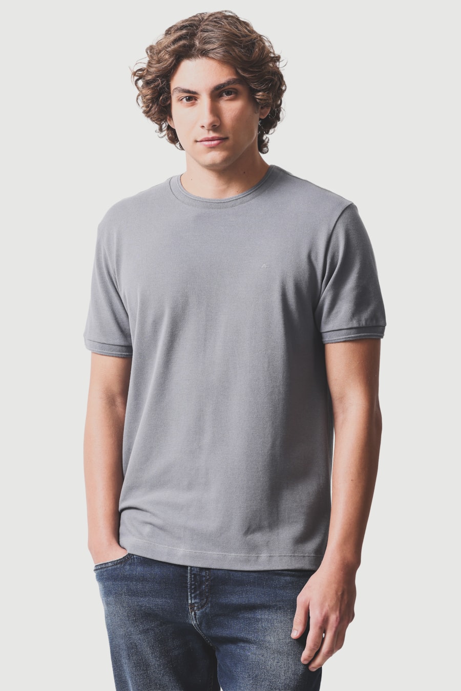 Camiseta Manga Curta Piquet Gola Relevo Agave 118 — foto 1 de 5
