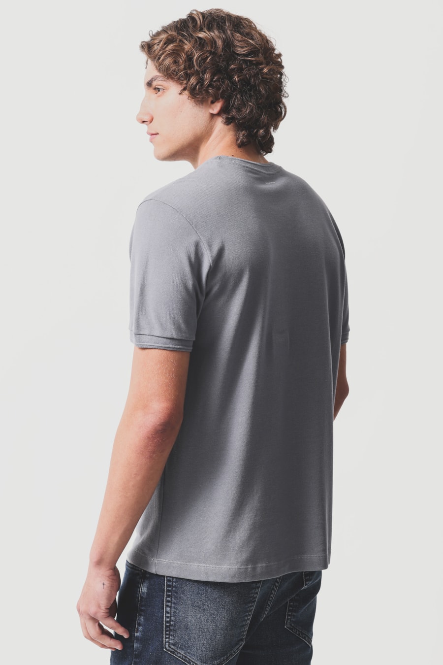 Camiseta Manga Curta Piquet Gola Relevo Agave 118 — foto 4 de 5