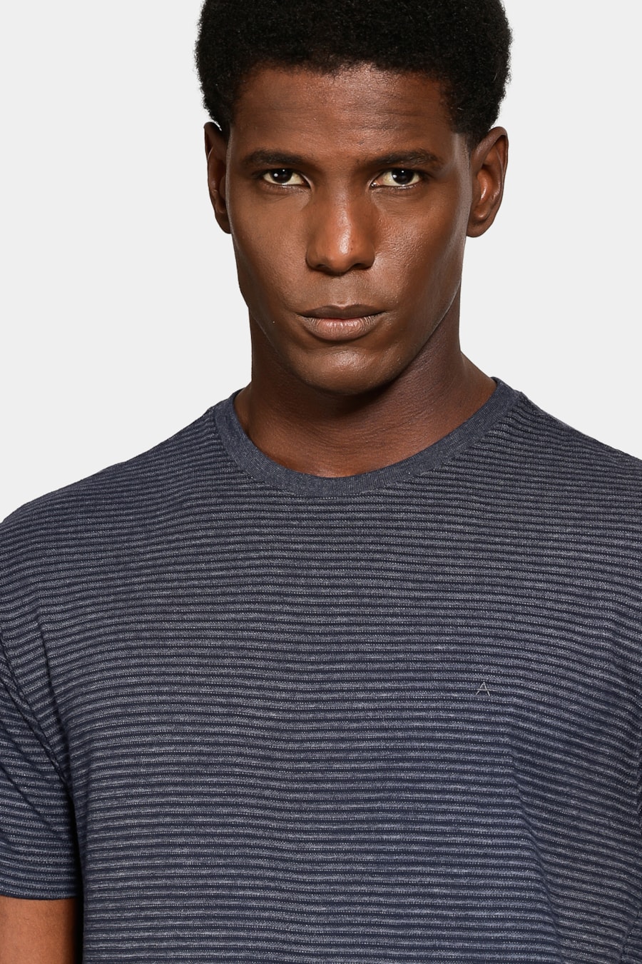 Camiseta Manga Curta Piquet Jacquard Marinho — foto 3 de 5