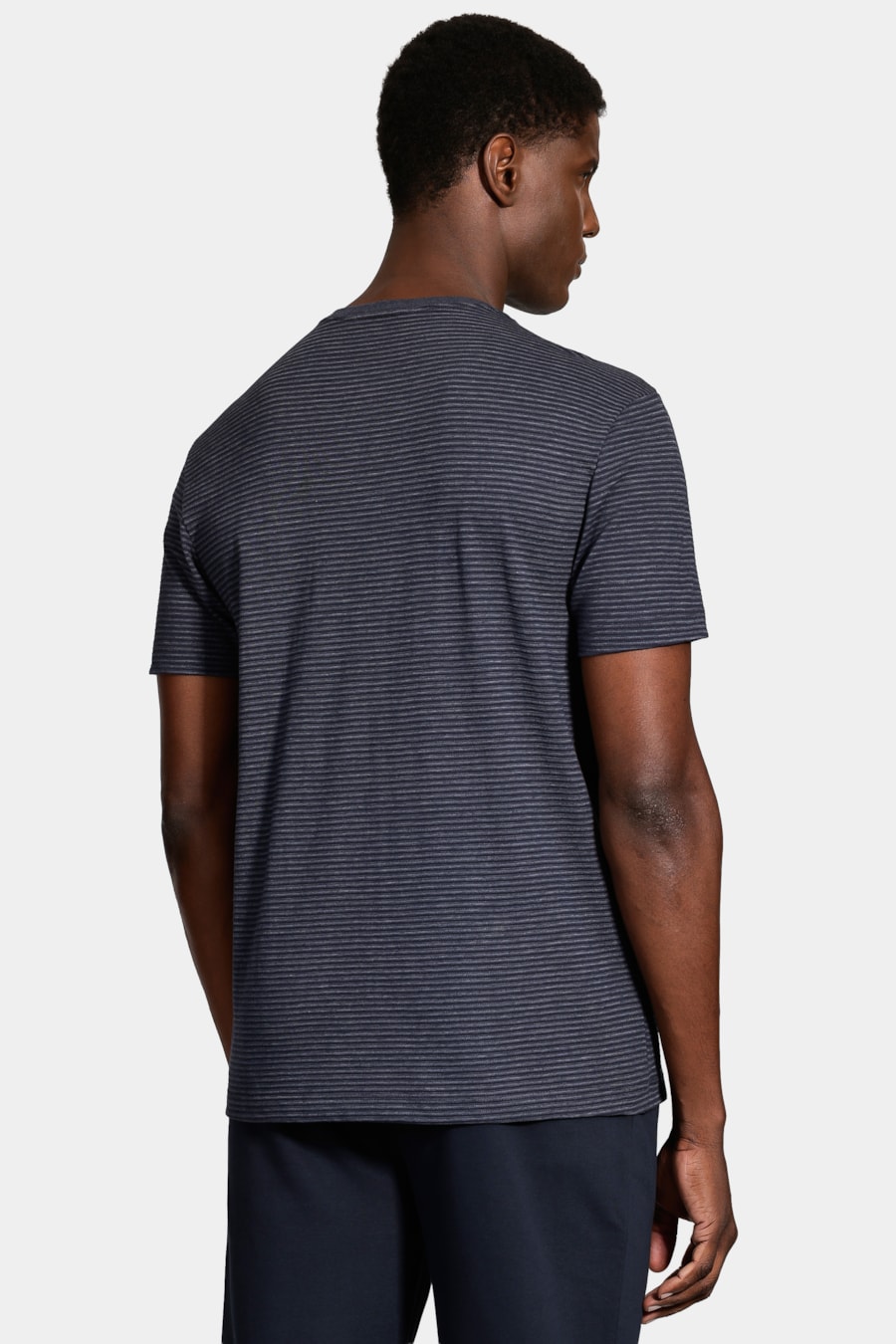 Camiseta Manga Curta Piquet Jacquard Marinho — foto 4 de 5