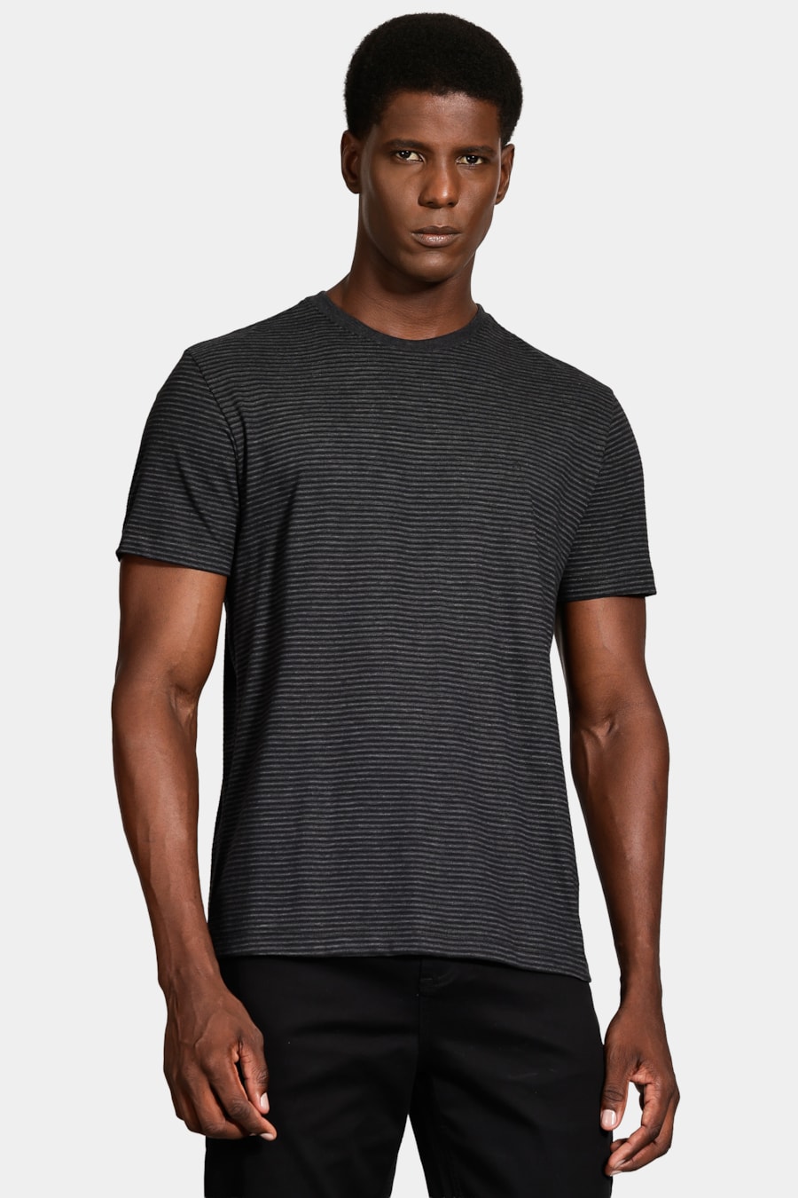 Camiseta Manga Curta Piquet Jacquard Preto — foto 1 de 5