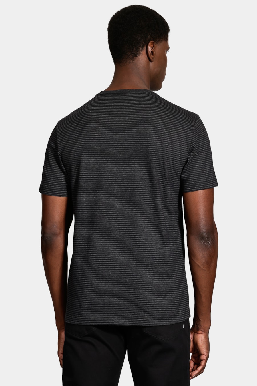 Camiseta Manga Curta Piquet Jacquard Preto — foto 4 de 5