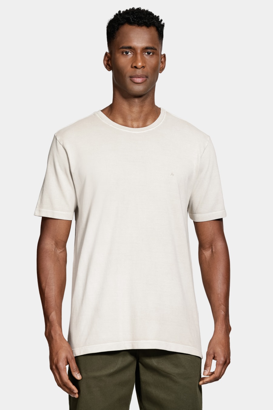 Camiseta Manga Curta Piquet Lavado Bege — foto 1 de 5