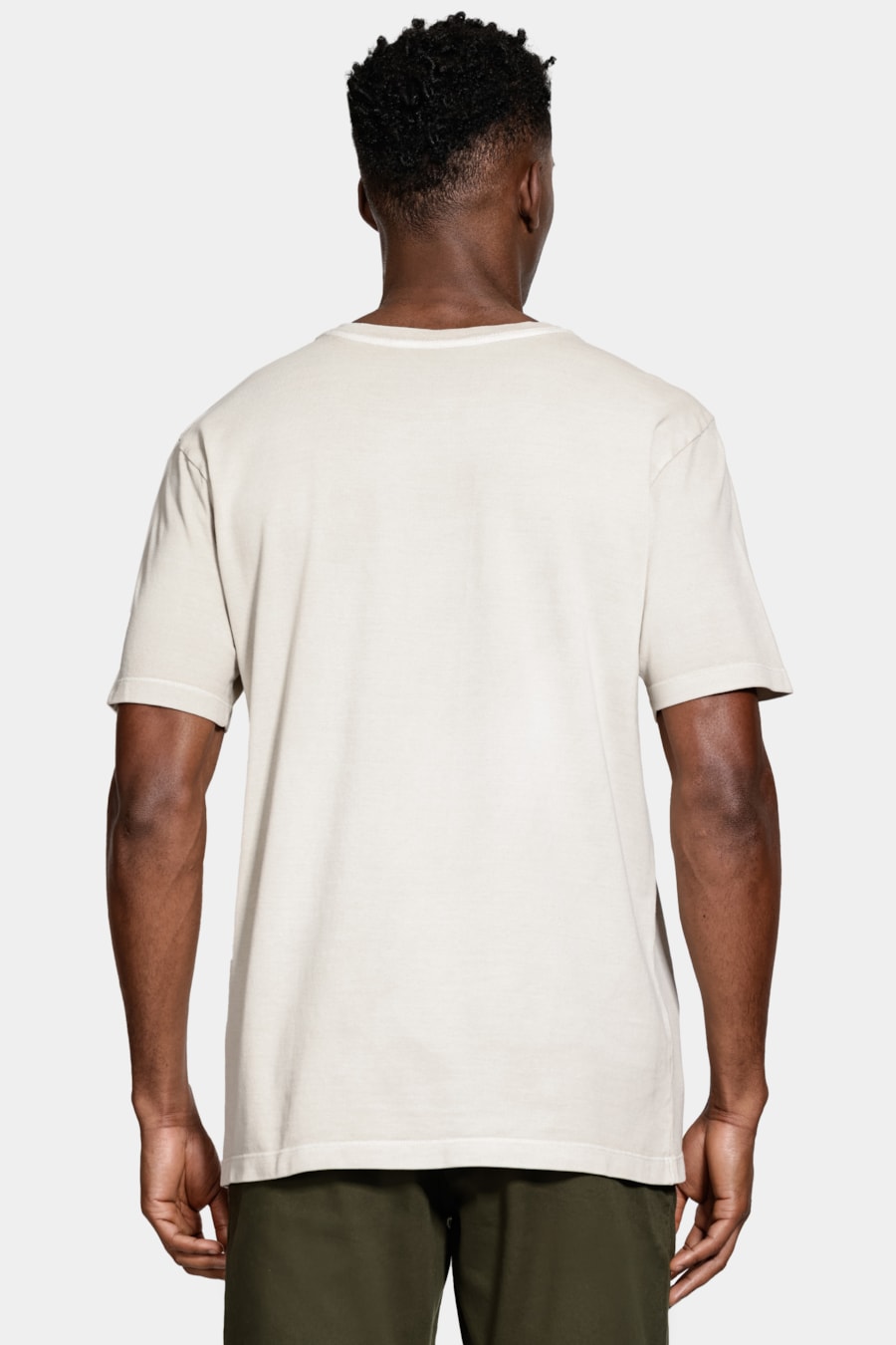 Camiseta Manga Curta Piquet Lavado Bege — foto 4 de 5