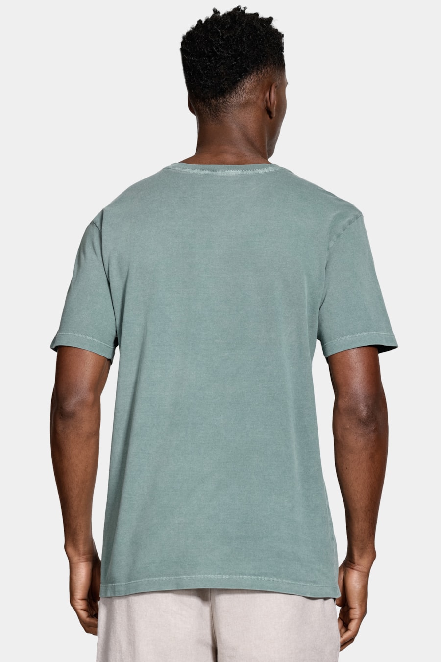 Camiseta Manga Curta Piquet Lavado Verde Bandeira — foto 4 de 5