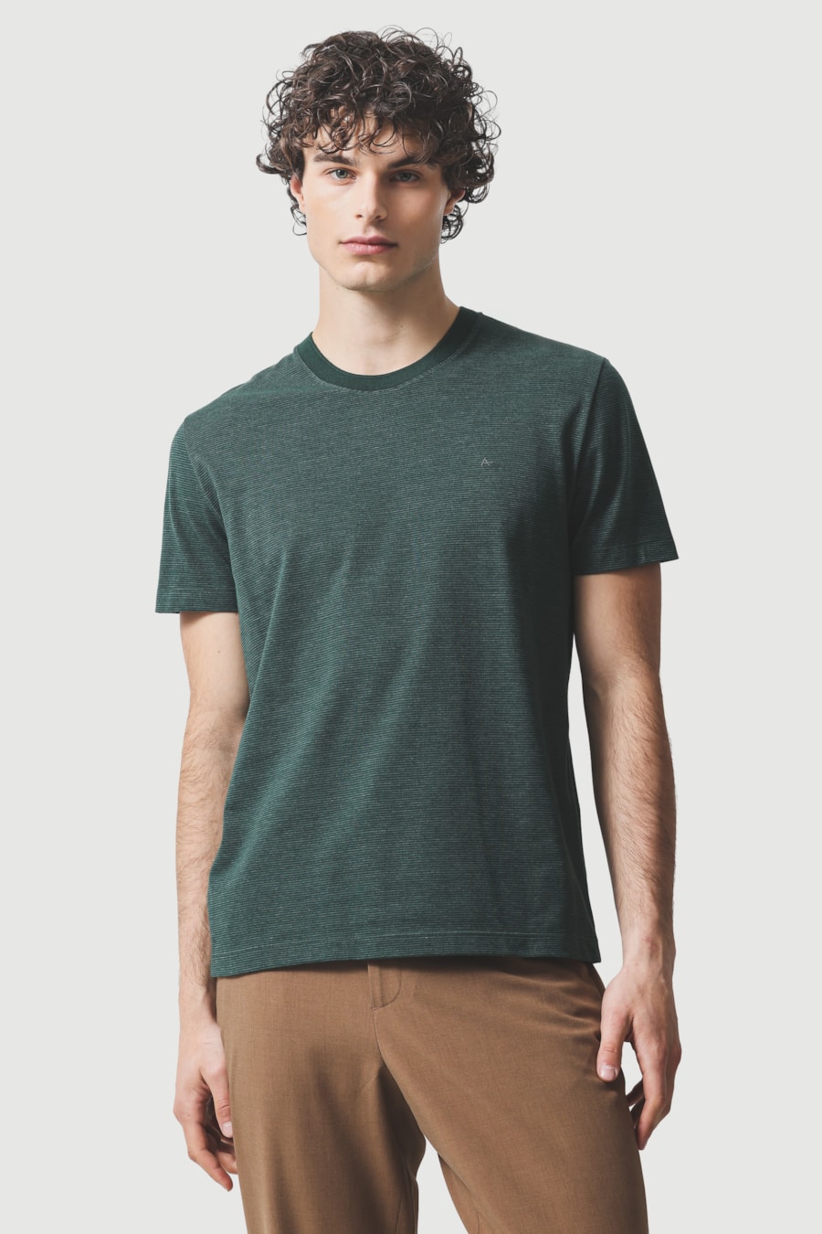 Camiseta Manga Curta Piquet Listrado Floresta 118 — foto 1 de 5