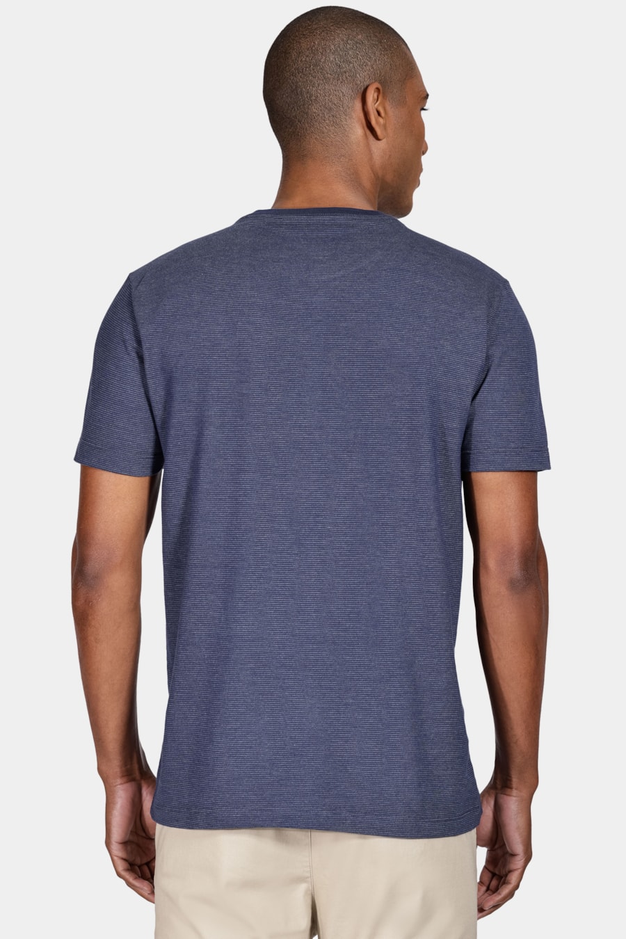Camiseta Manga Curta Piquet Listrado Marinho — foto 4 de 7