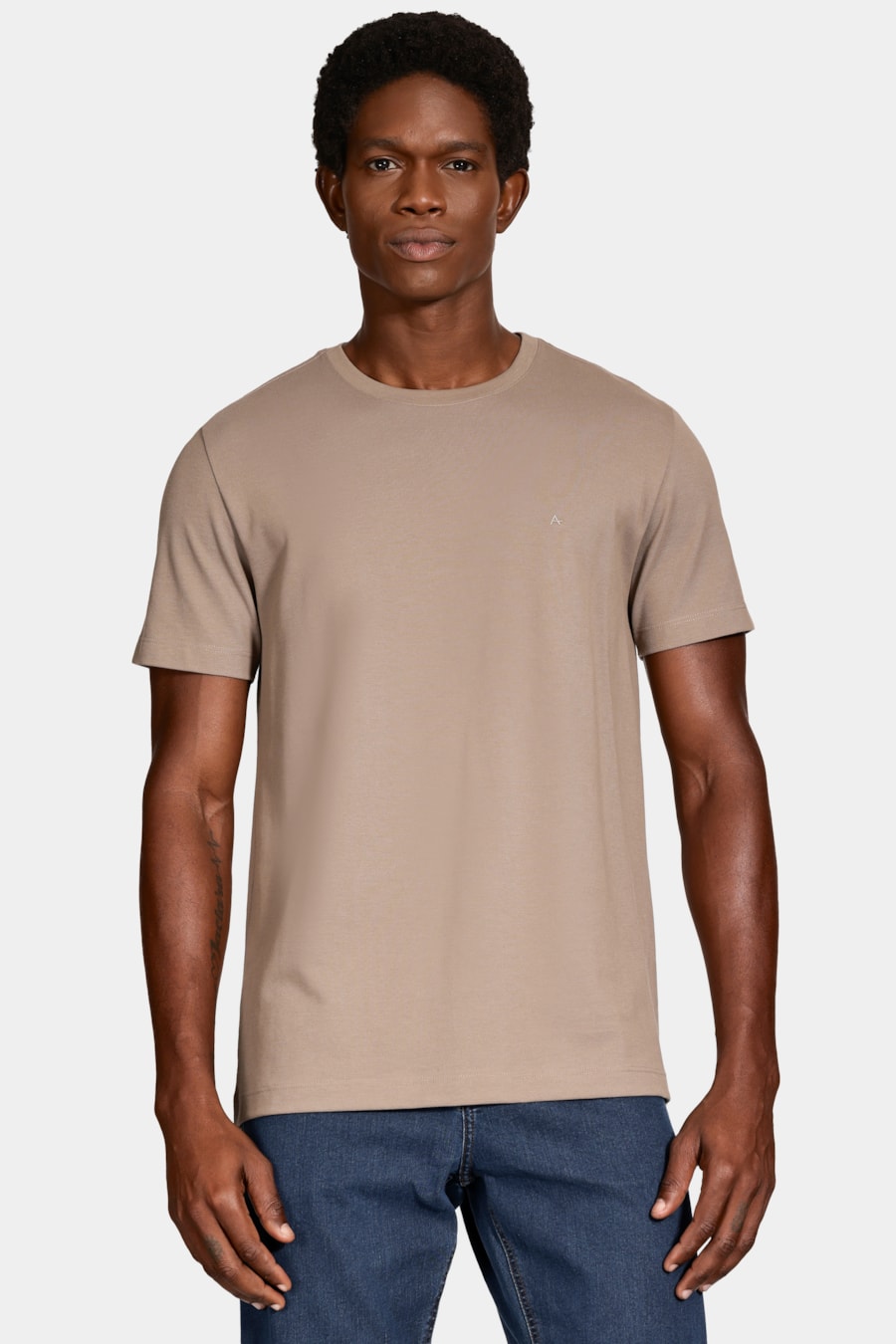 Camiseta Manga Curta Piquet Peruano Amendoa — foto 1 de 5