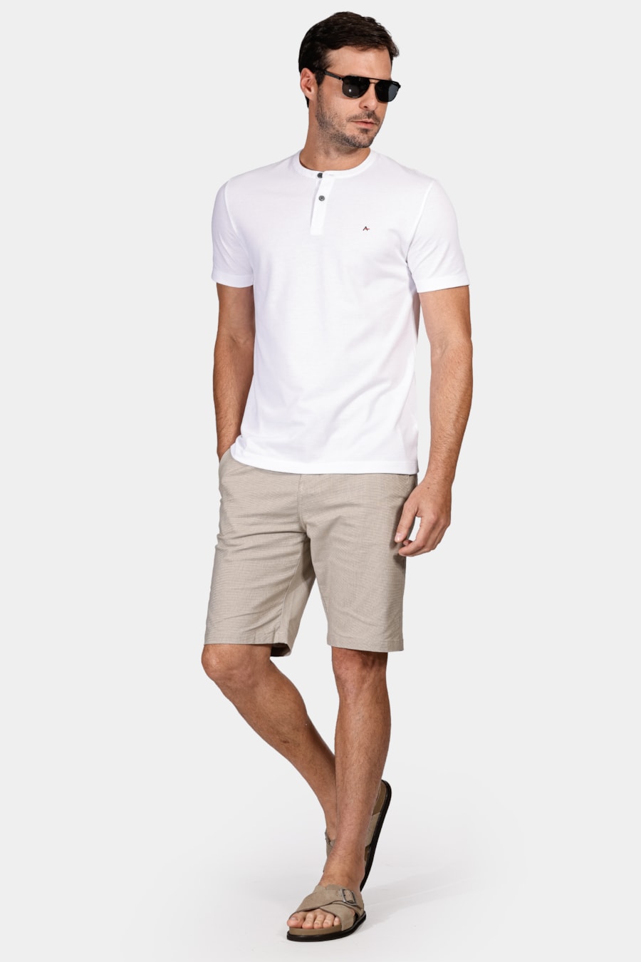 Camiseta Manga Curta Piquet Peruano Branco — foto 2 de 4
