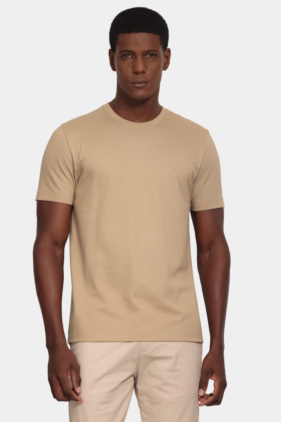 Camiseta Manga Curta Piquet Peruano Caqui Mascavo 114 — foto 1 de 5