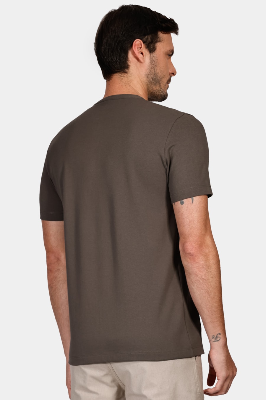 Camiseta Manga Curta Piquet Peruano Chumbo — foto 4 de 4