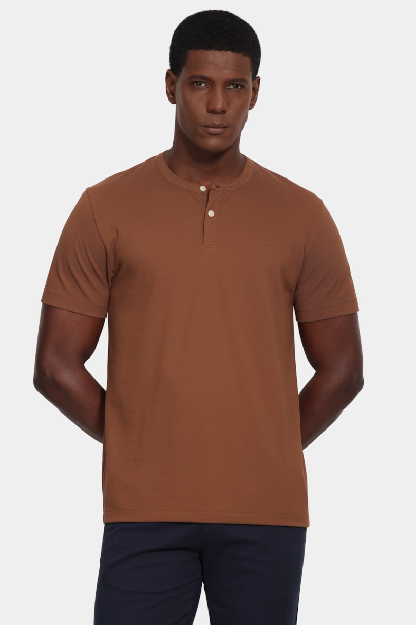 Camiseta Manga Curta Piquet Peruano Madeira