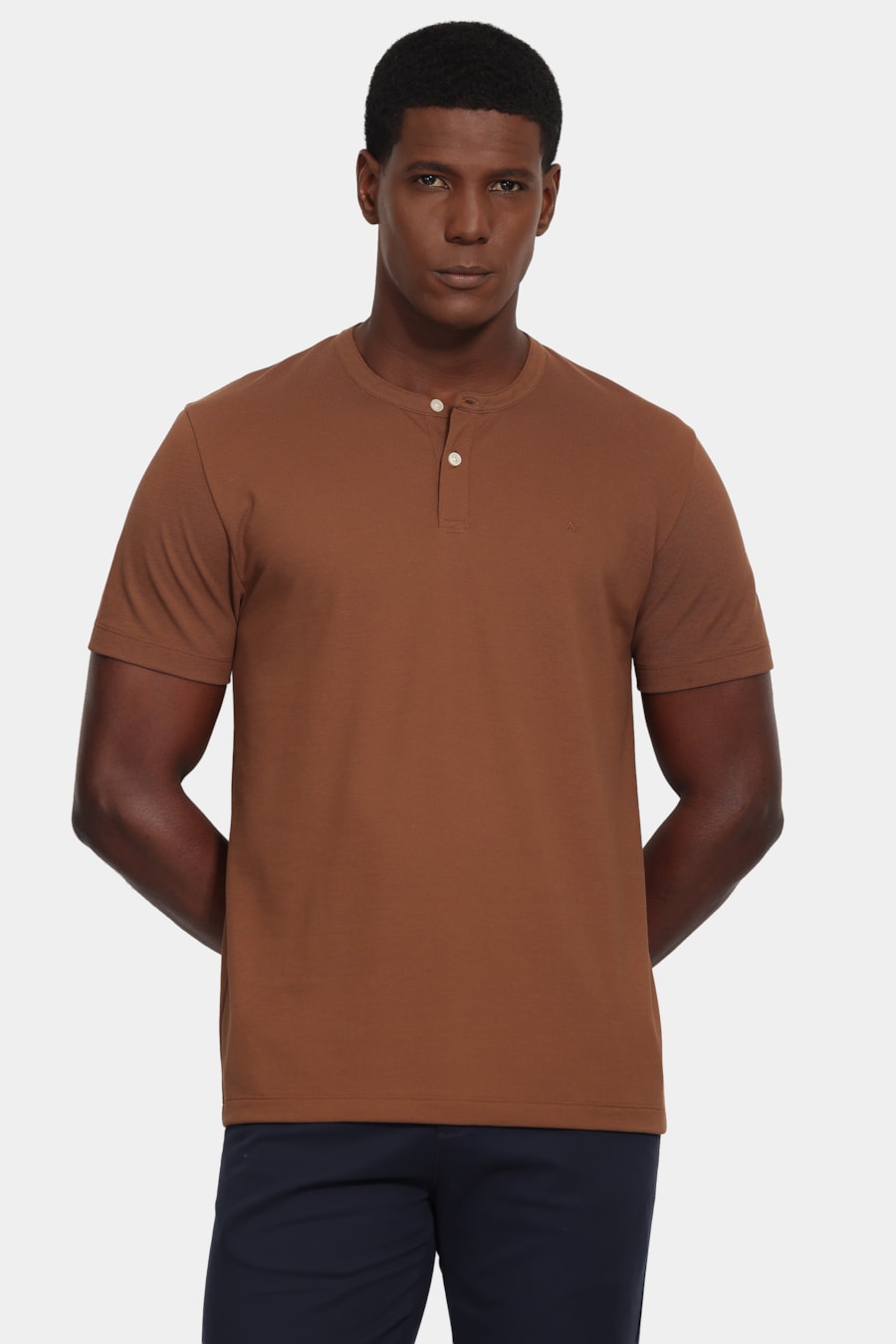 Camiseta Manga Curta Piquet Peruano Madeira — foto 1 de 5