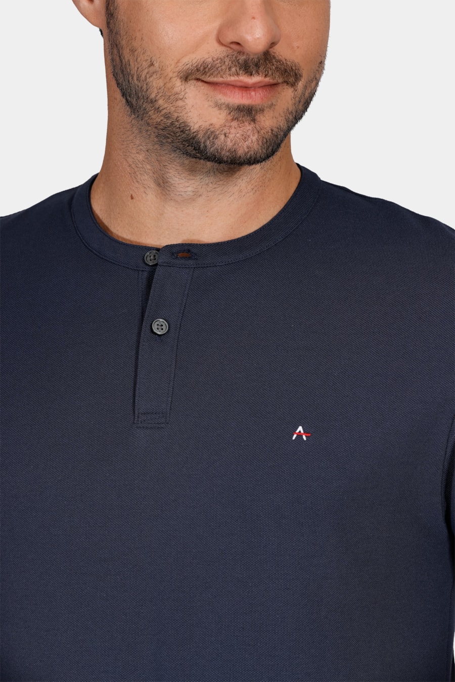 Camiseta Manga Curta Piquet Peruano Marinho — foto 3 de 4