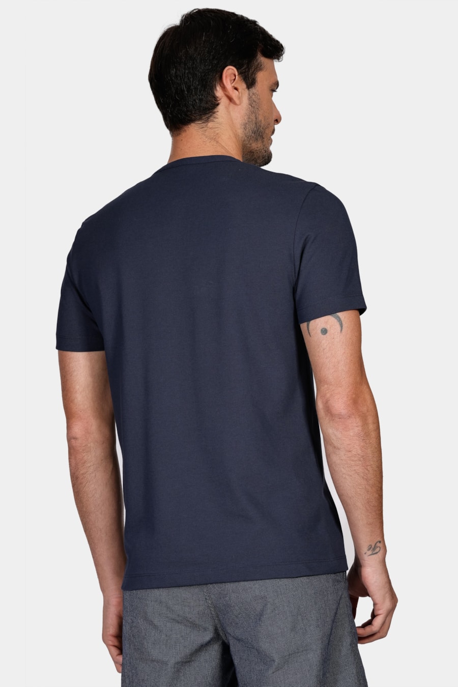 Camiseta Manga Curta Piquet Peruano Marinho — foto 4 de 4