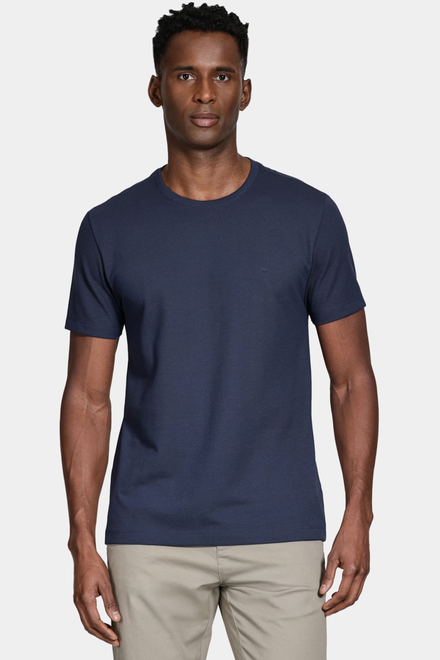 Camiseta Manga Curta Piquet Peruano Marinho — foto 1 de 5