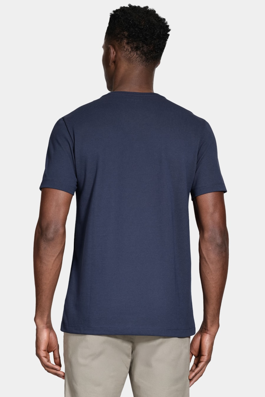 Camiseta Manga Curta Piquet Peruano Marinho — foto 4 de 5
