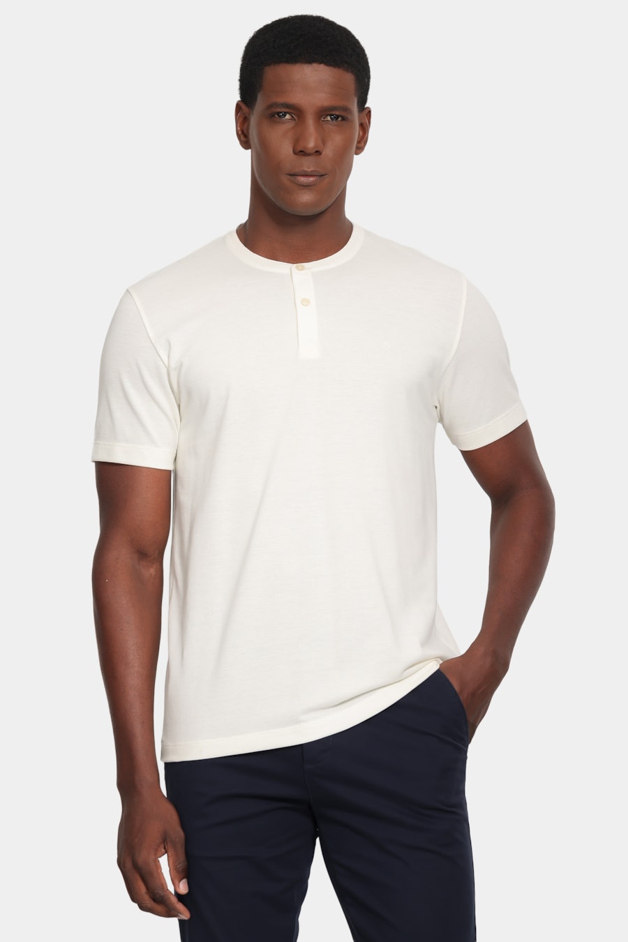 Camiseta Manga Curta Piquet Peruano Off White — foto 1 de 5