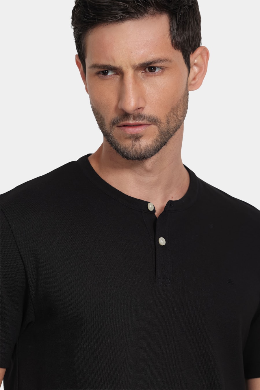 Camiseta Manga Curta Piquet Peruano Preto — foto 3 de 5